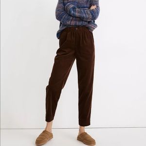 Corduroy mid rise pull on jogger pant